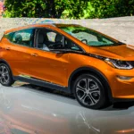 Shot of Chevrolet Bolt at the display.